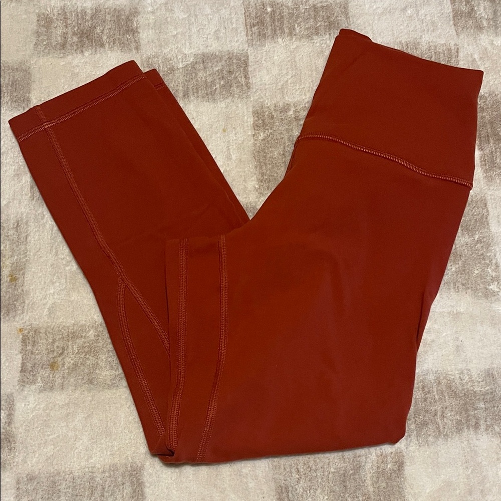 lululemon athletica align rust red leggings crop